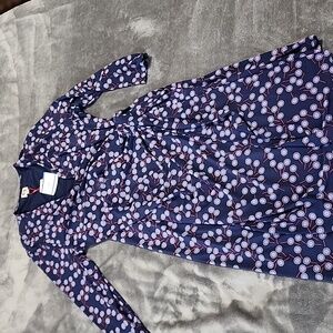Anne Klein Floral Long Sleeve Wrap Dress. Very Soft.